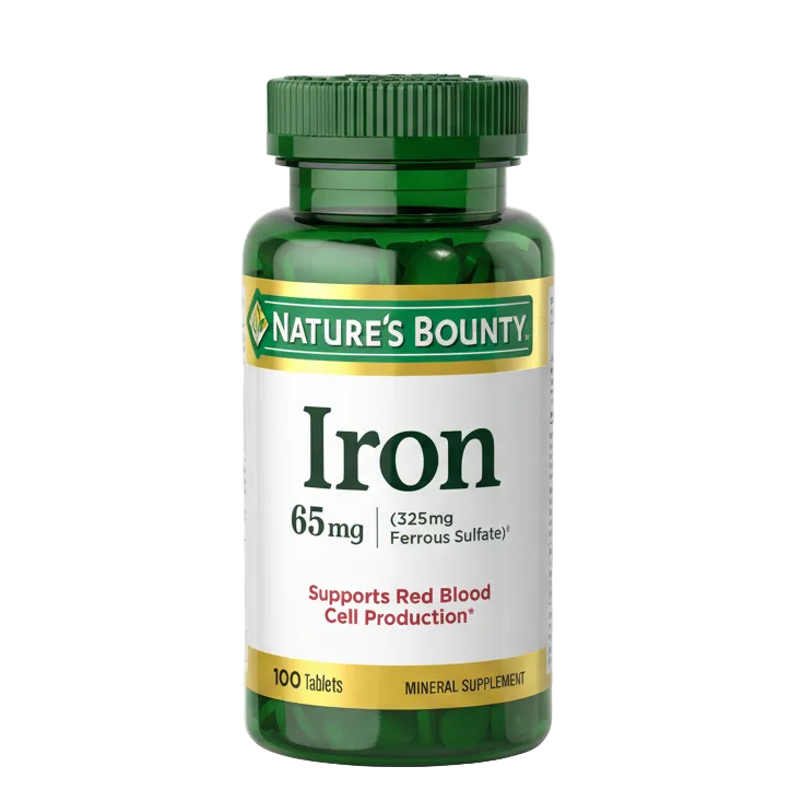Nature's Bounty Iron 65mg 100 Tablets - 100% Original Imported Supplement | MyVitaminHub
