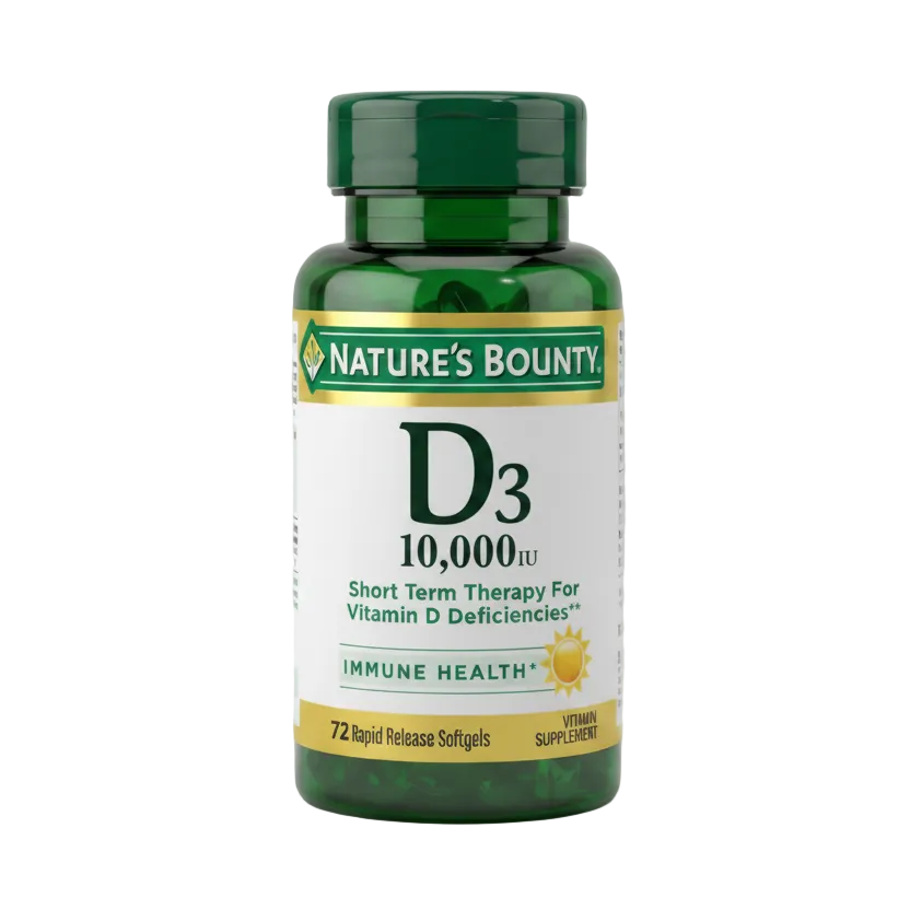 Nature's Bounty Vitamin D3 10,000 IU 72 Softgels - 100% Original Imported Supplement | MyVitaminHub
