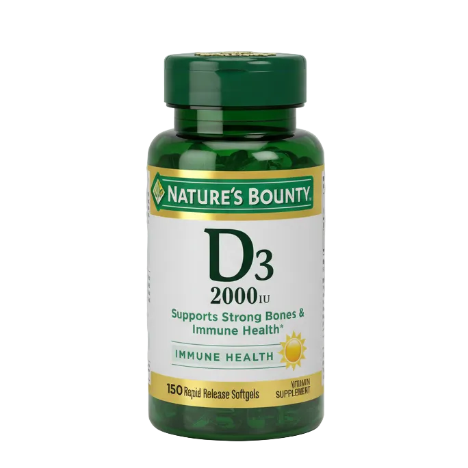 Nature's Bounty Vitamin D3 2000 IU 150 Softgels - 100% Original Imported Supplement | MyVitaminHub
