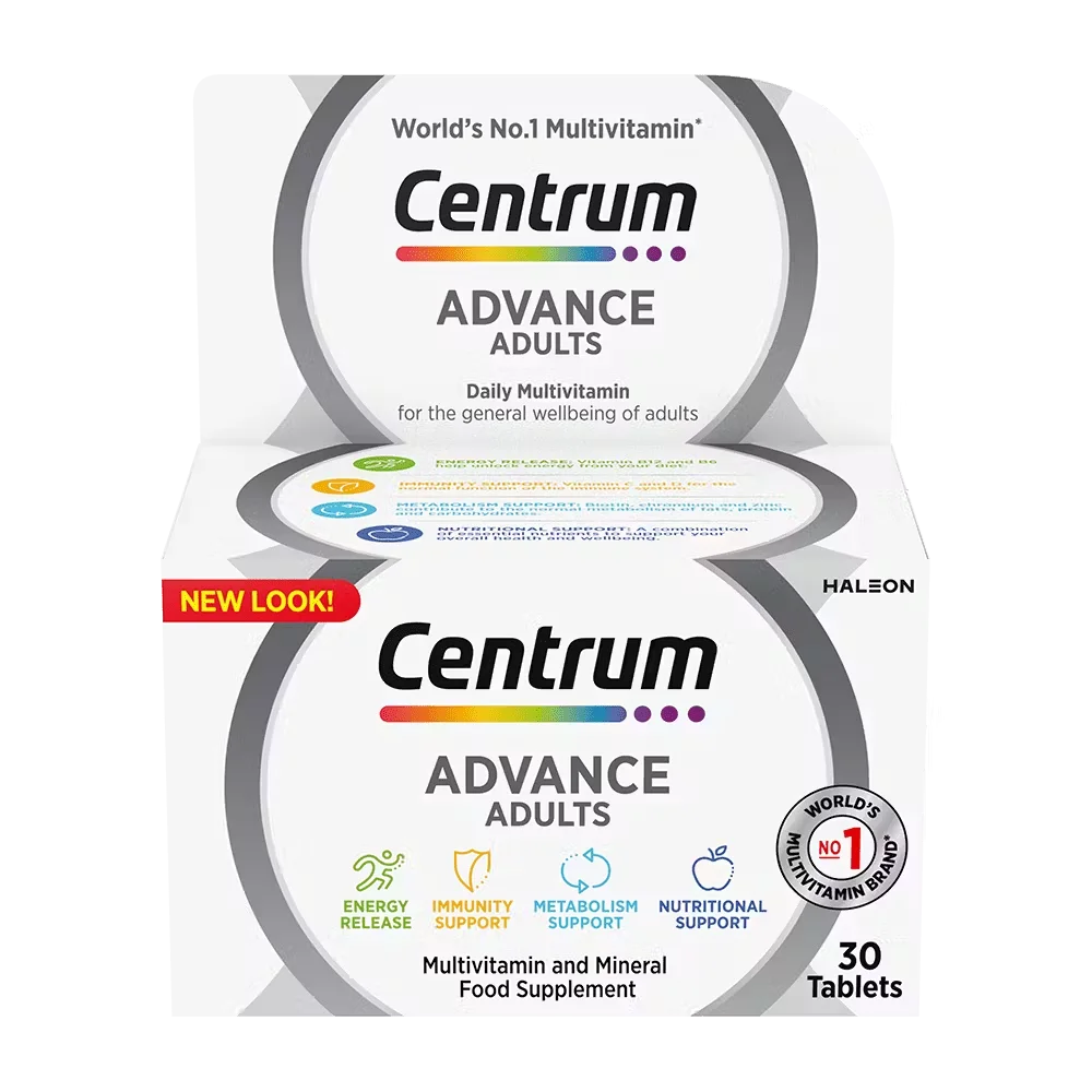 Front box of Centrum Advance Adults Multivitamin 30 Tablets - 100% Original Imported Multivitamin | MyVitaminHub