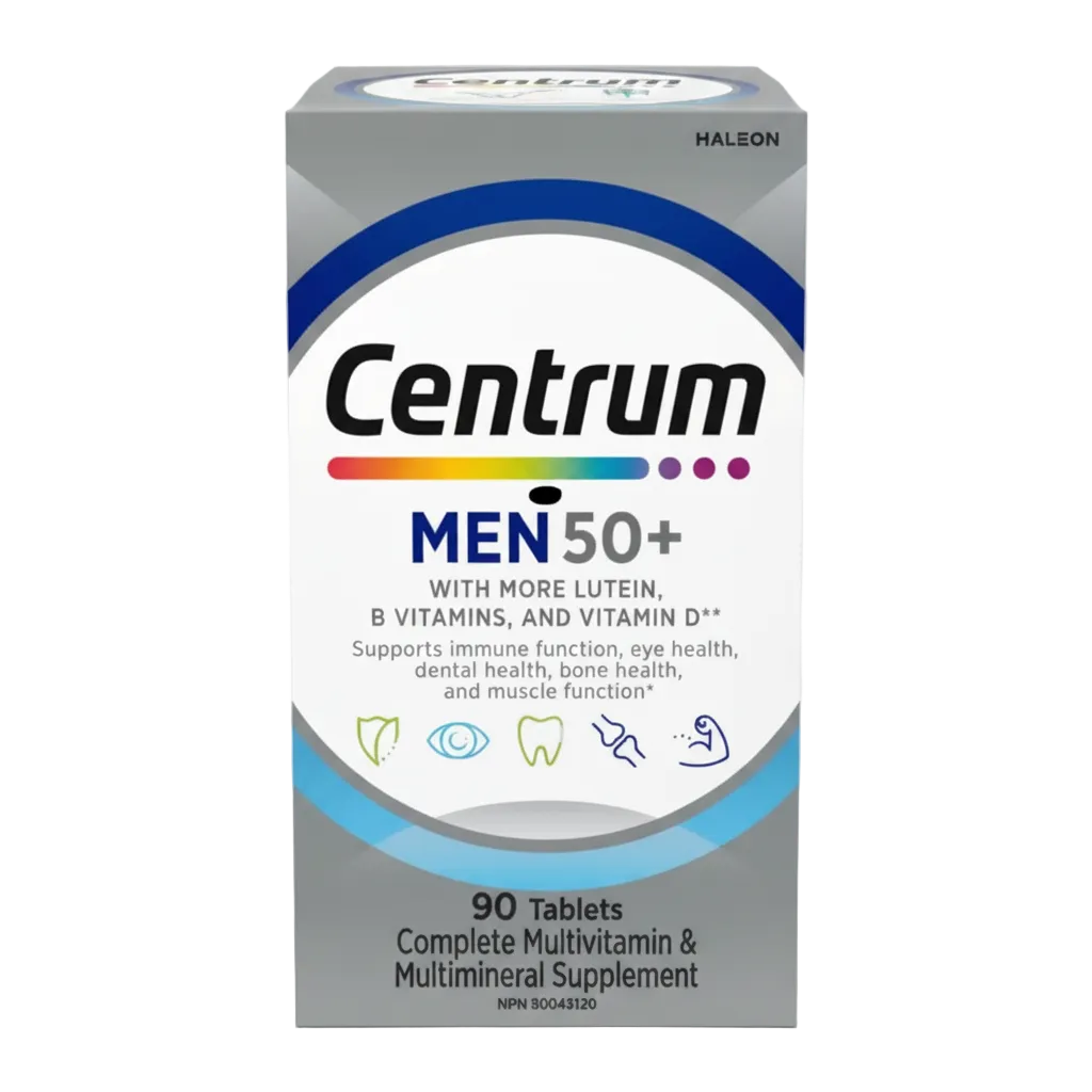 Front box of Centrum Men 50+ Complete Daily Multivitamin 90 Tablets - 100% Original Imported | MyVitaminHub