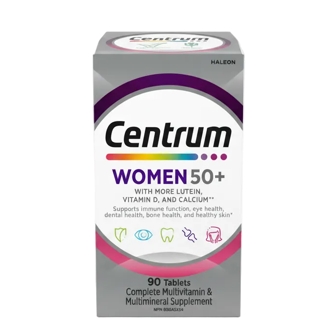 Front box of Centrum Women 50+ Complete Daily Multivitamin 90 Tablets - 100% Original Imported | MyVitaminHub