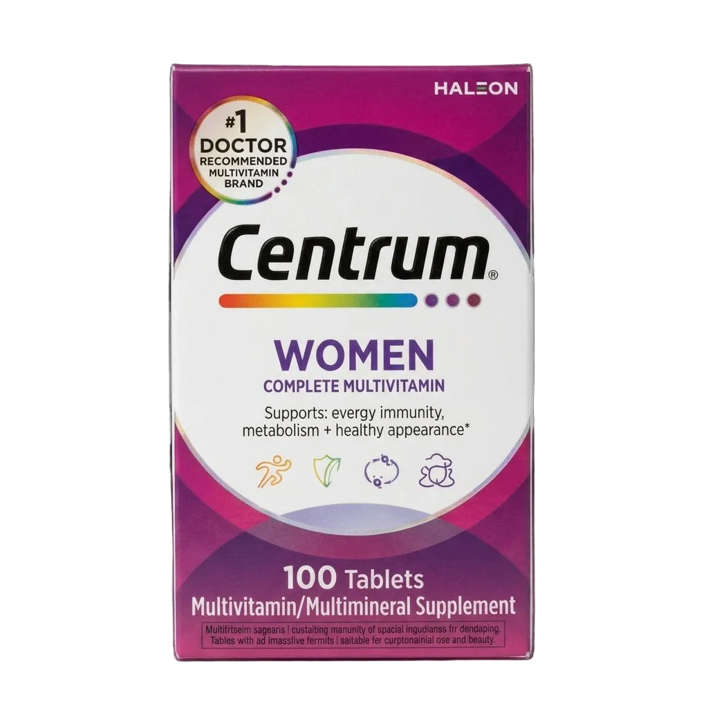 Front box of Centrum Women Complete Daily Multivitamin 100 Tablets - 100% Original Imported | MyVitaminHub