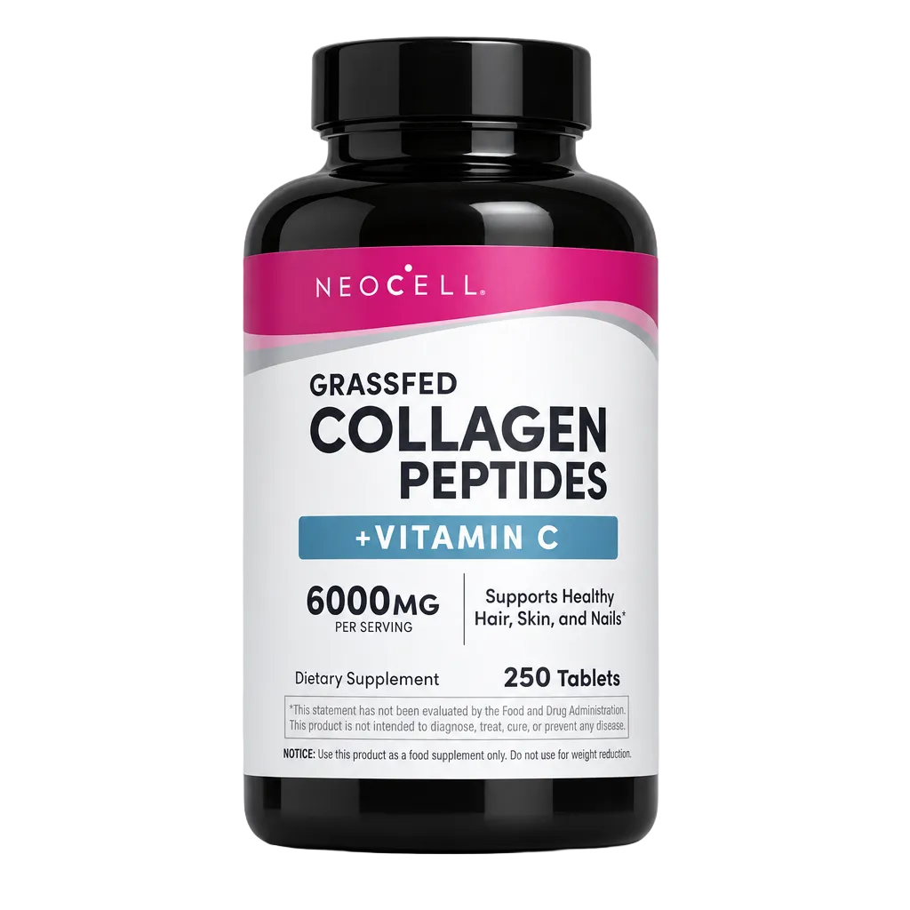 Front bottle of NeoCell Grassfed Collagen Peptides + Vitamin C 250s - Imported USA | MyVitaminHub