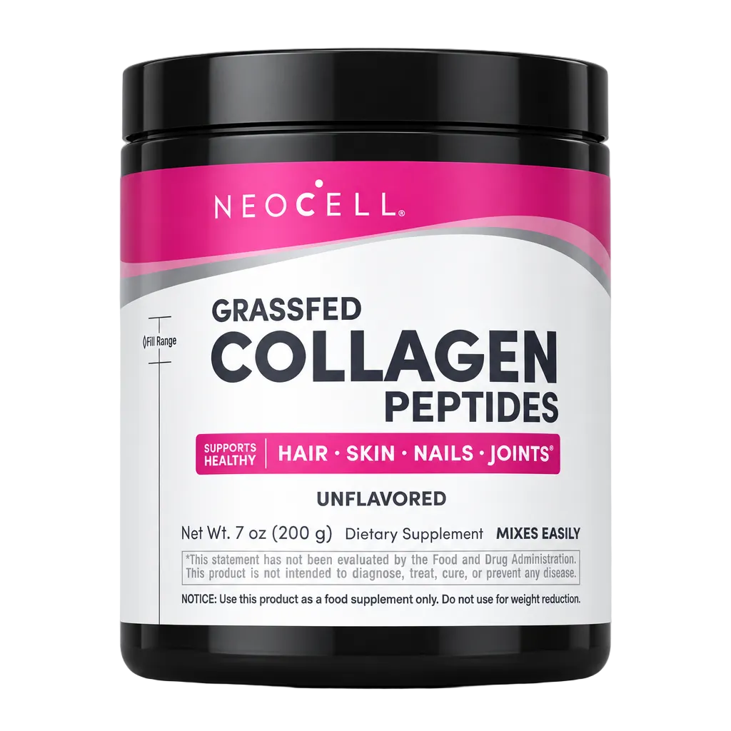 Front tub of NeoCell Grassfed Collagen Peptides Powder 200g Unflavored - Imported USA | MyVitaminHub