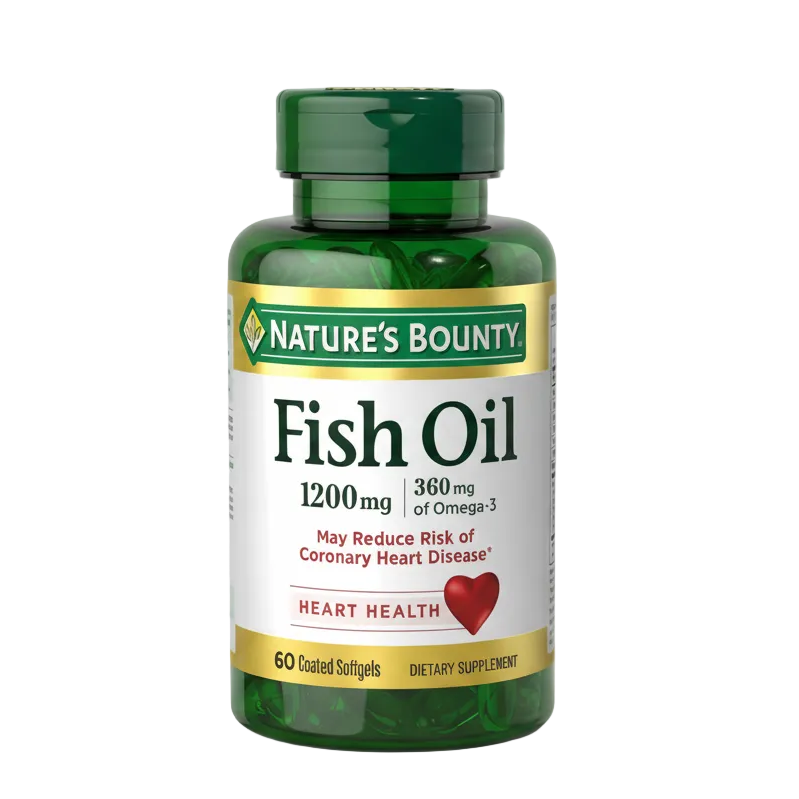 Nature's Bounty Fish Oil 1200mg 60 Coated Softgels - 100% Original Imported Supplement | MyVitaminHub
