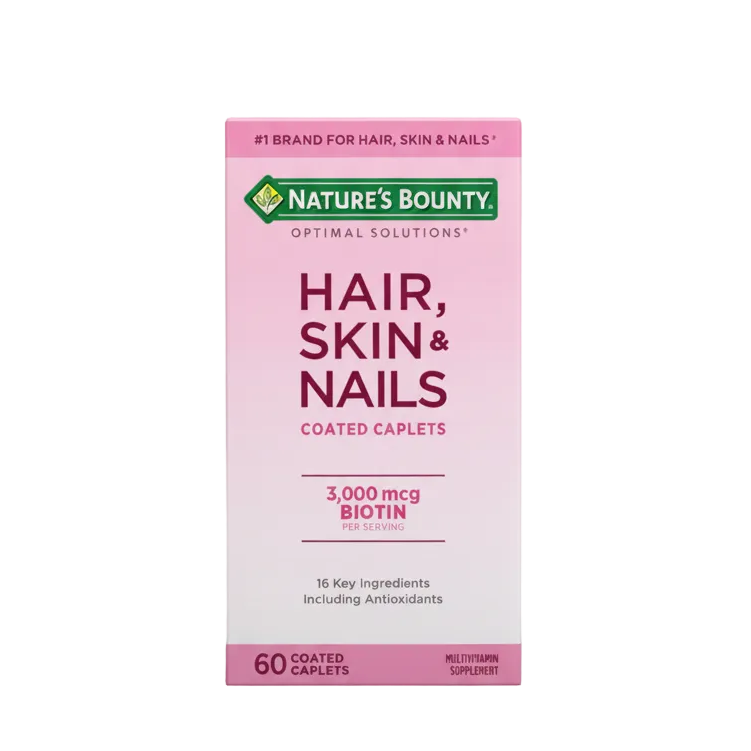 Nature's Bounty Hair, Skin & Nails 60 Coated Caplets - 100% Original Imported Supplement | MyVitaminHub
