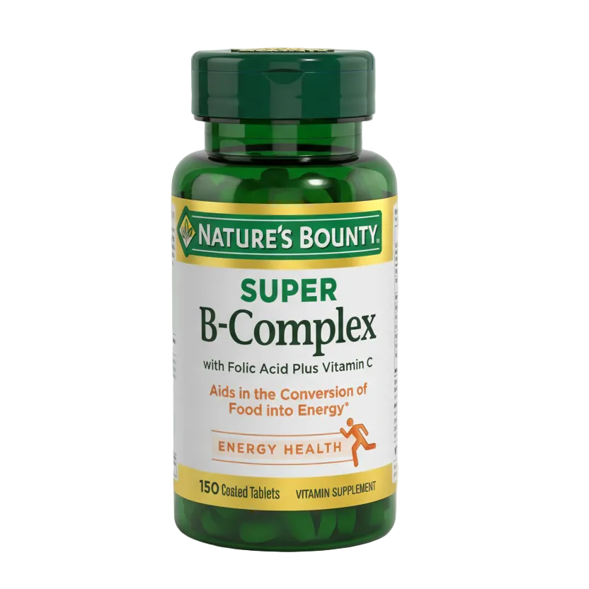 Nature's Bounty Super B-Complex with Vitamin C 150 Coated Tablets - 100% Original Imported Supplement | MyVitaminHub
