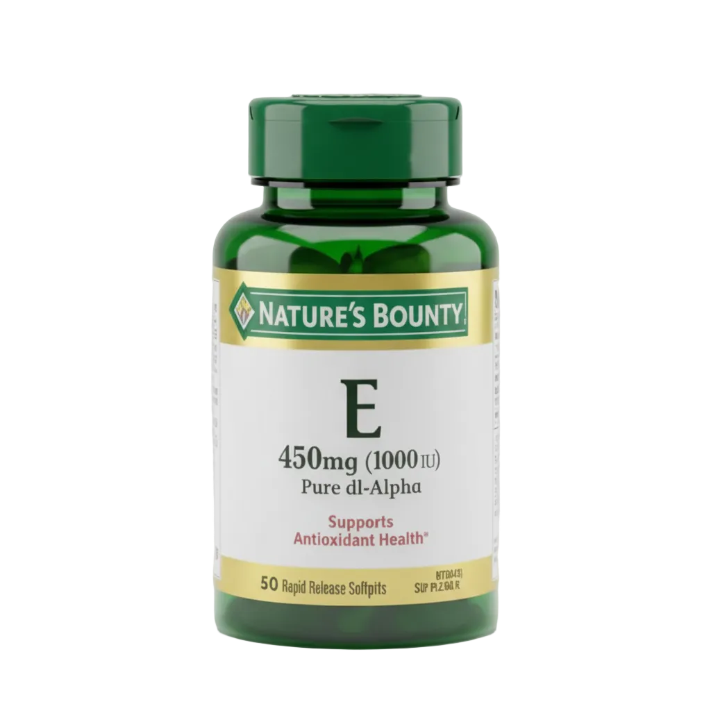 Nature's Bounty Vitamin E 450mg 1000 IU 50 Softgels - 100% Original Imported Supplement | MyVitaminHub
