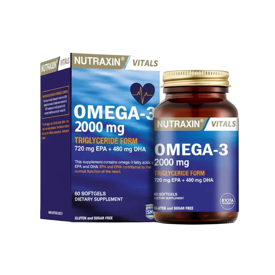 Nutraxin Vitals Omega-3 2000mg 60 Softgels - 100% Original Imported Supplement | MyVitaminHub
