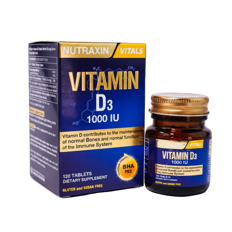 Nutraxin Vitals Vitamin D3 1000 IU 120 Tablets - 100% Original Imported Supplement | MyVitaminHub
