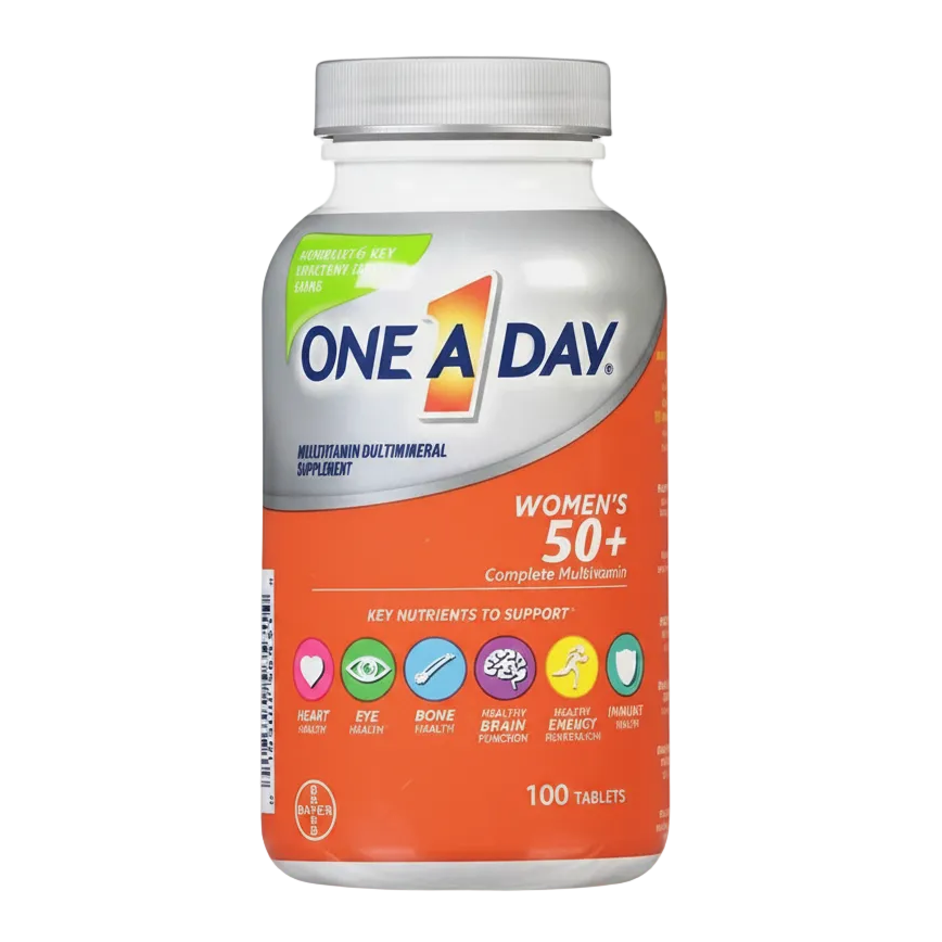 Front bottle of One A Day Women's 50+ Complete Multivitamin 100 Tabs - Imported USA | MyVitaminHub