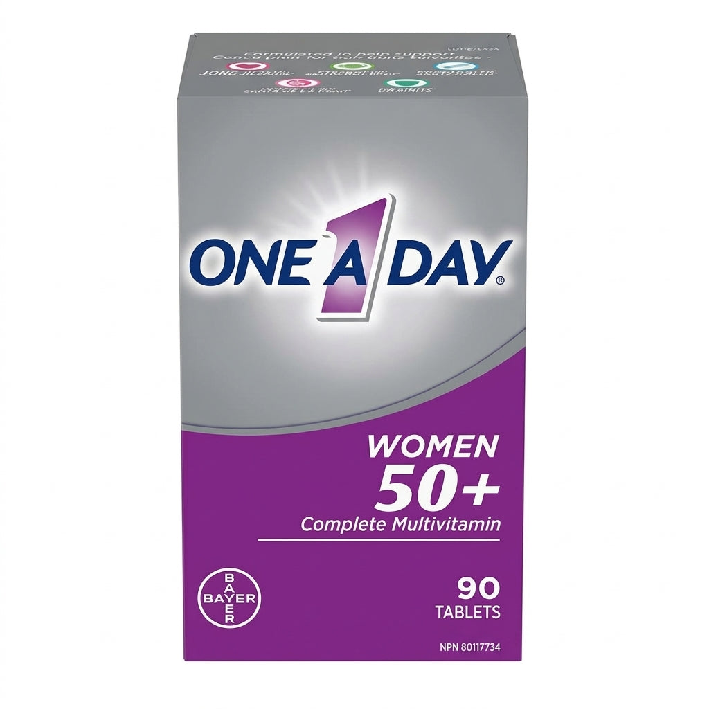 Front bottle of One A Day Women's 50+ Complete Multivitamin 90 Tabs - Imported USA | MyVitaminHub