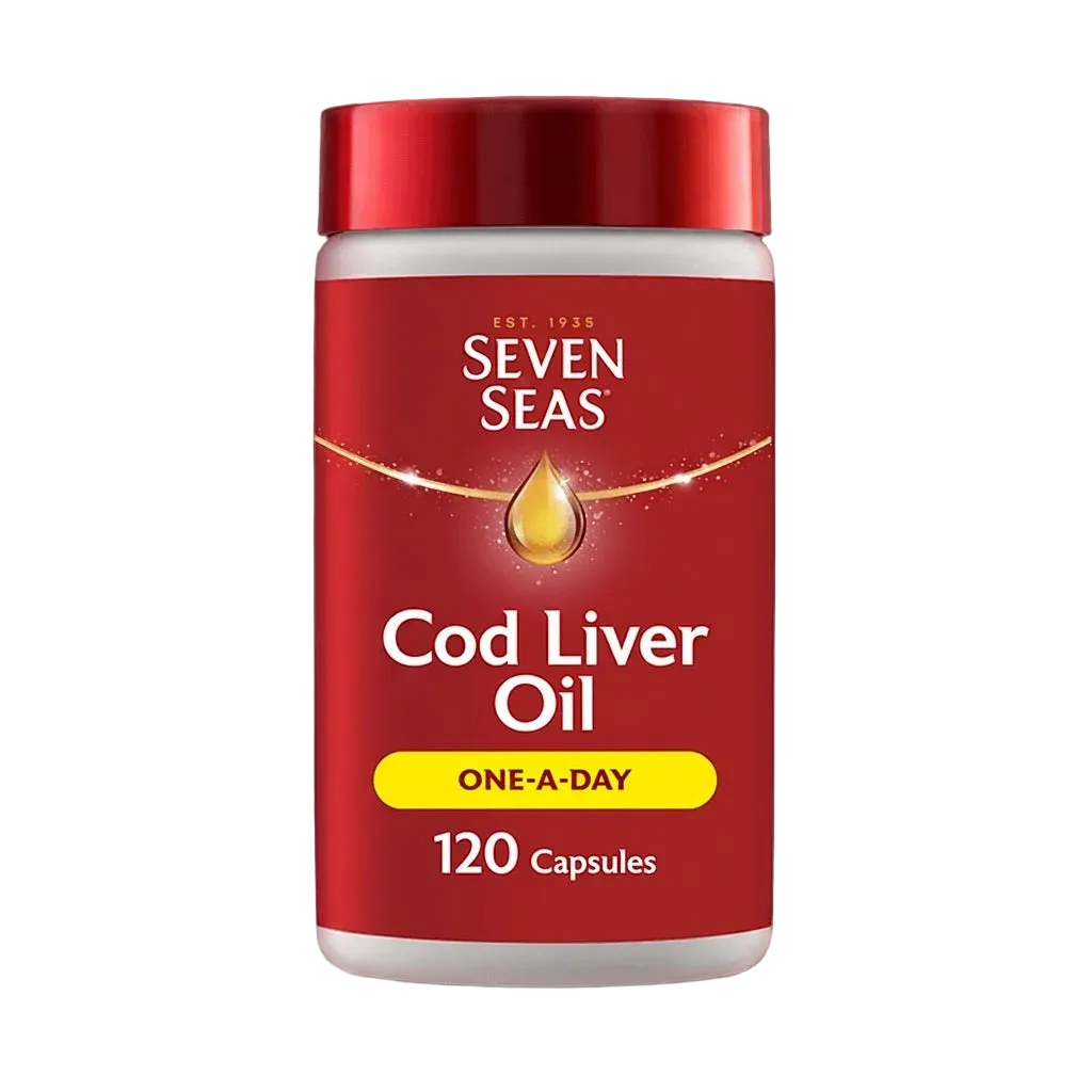 Seven Seas Cod Liver Oil One-A-Day 120 Capsules Value Pack Front View - MyVitaminHub