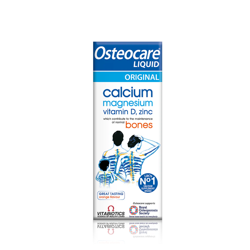 Front box of Vitabiotics Osteocare Liquid 200ml - Imported UK Calcium Bone Supplement | MyVitaminHub