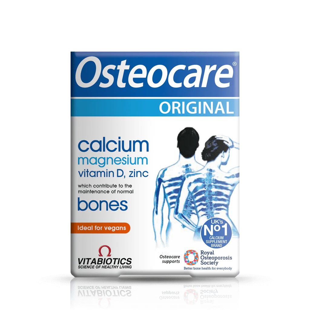 Front bottle of Vitabiotics Osteocare Original 30 Tabs - Imported UK Calcium Magnesium Bone Health Supplement | MyVitaminHub