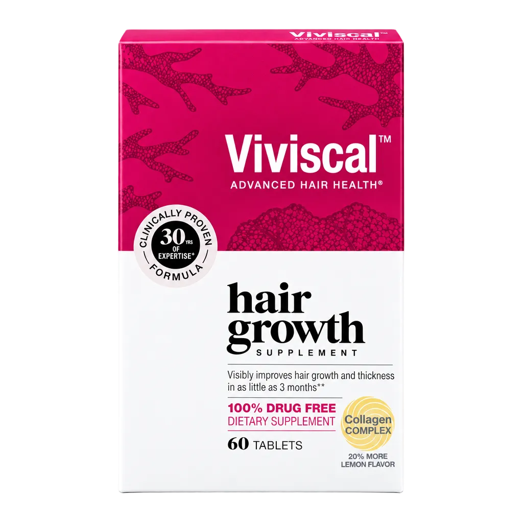 Front view of Viviscal Advanced Hair Health Hair Growth Supplement 60 Tablets Box - MyVitaminHub