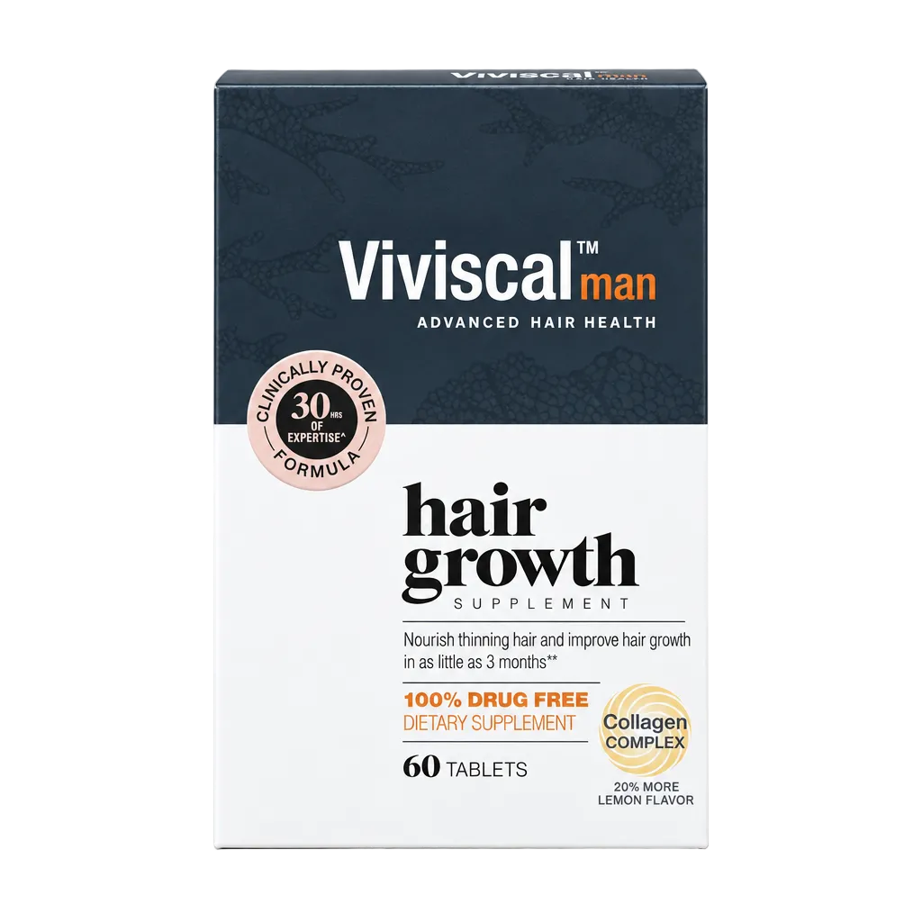 Viviscal Man Advanced Hair Health Hair Growth Supplement 60 Tablets Box - MyVitaminHub
