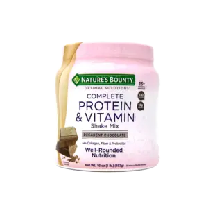 Nature's Bounty Complete Protein & Vitamin Shake Mix Decadent Chocolate 16 OZ (453g)