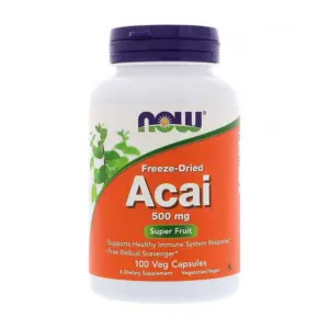 NOW Acai Freeze-Dried 500mg Super Fruit 100 Capsules