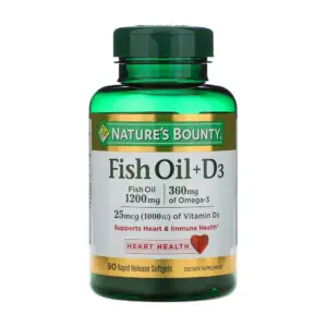 Nature's Bounty Fish Oil Omega-3 1200mg + D3 90 Softgels