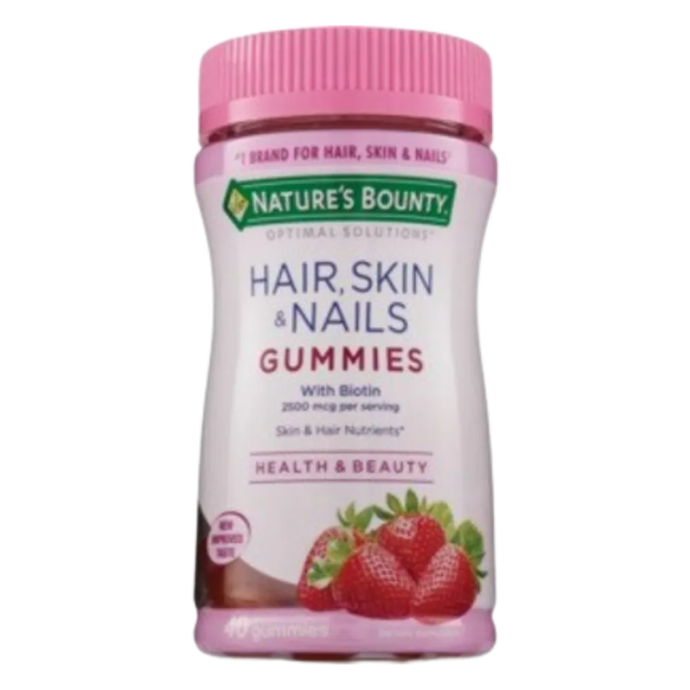 nature's Bounty Hair Skin & Nails Gummies With Biotin Health & Beauty 250 mcg 40 Gummies